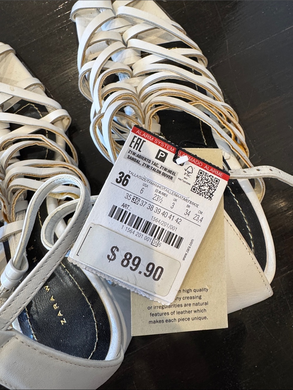 Zara White Strappy Gladiator Sandals - Picture 2 of 4